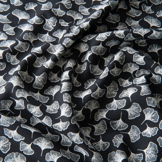 Falling Petals Viscose Fabric in Black