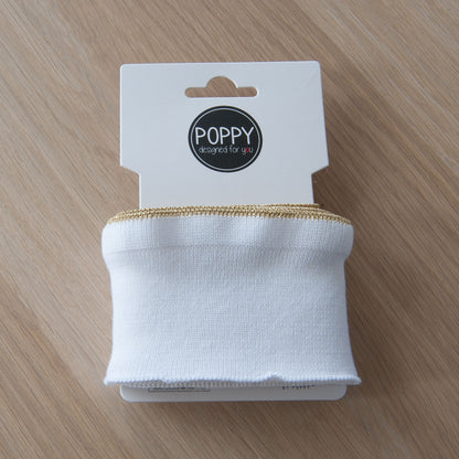 Gold Lurex Ruffle Cuffs 7cm in Ecru