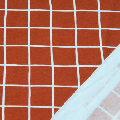 Grid Organic Cotton Soft Sweat in Rust - 60cm