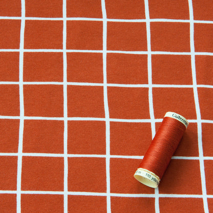 Grid Organic Cotton Soft Sweat in Rust - 60cm