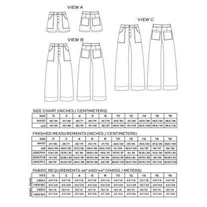 Lander Pants & Shorts Sewing Pattern - True Bias