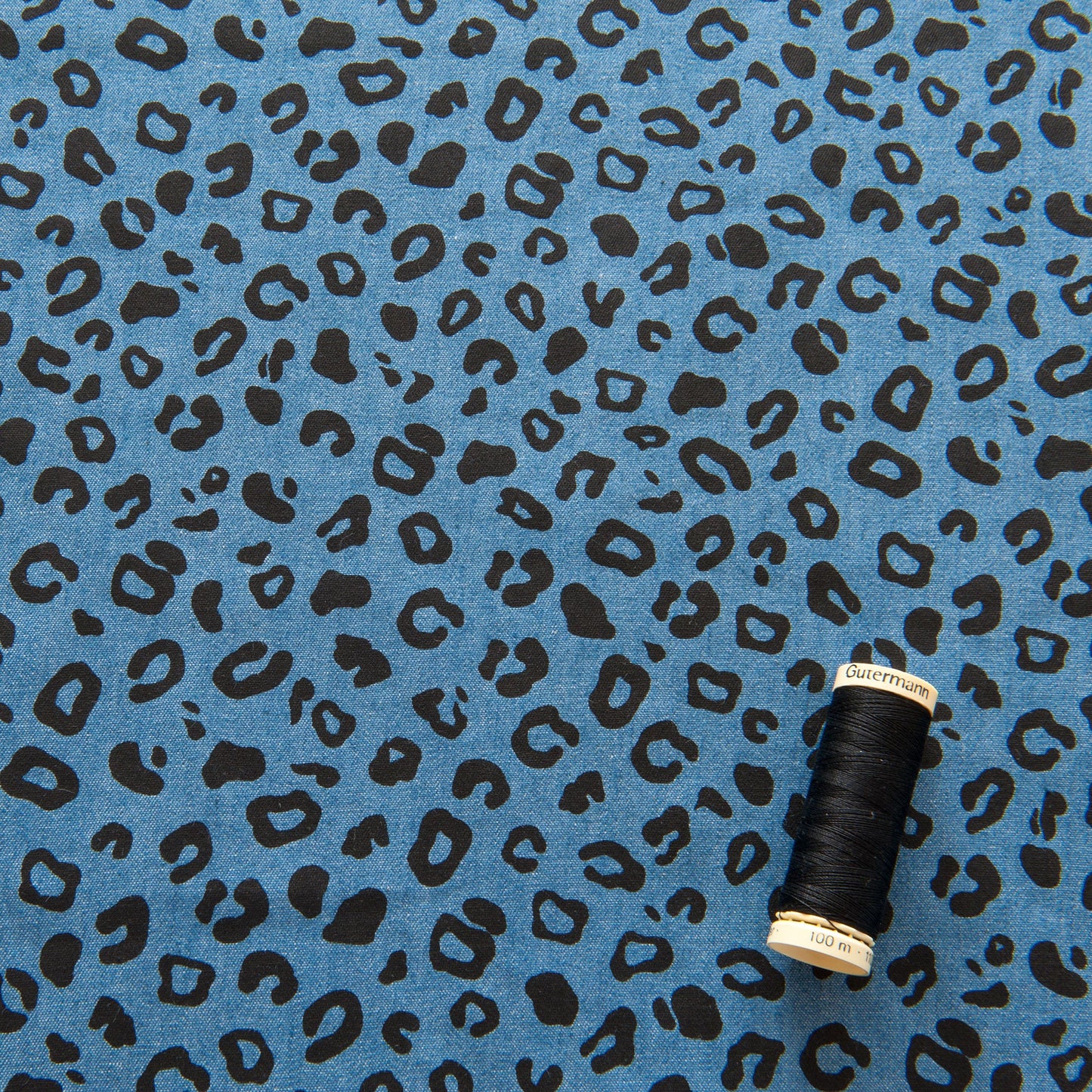 Leopard Cotton Chambray Fabric - SECOND