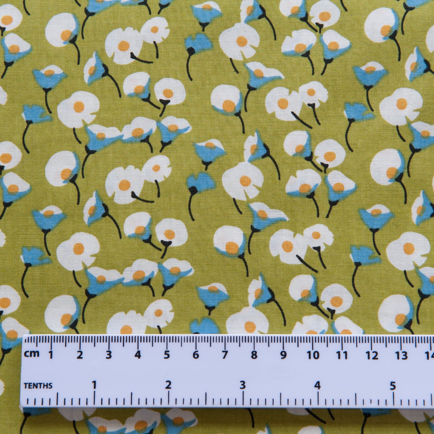 Lisa Pima Cotton Lawn in Lime Green - 30cm