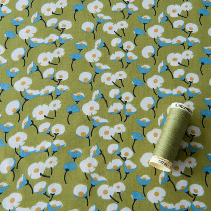 Lisa Viscose Fabric in Lime Green