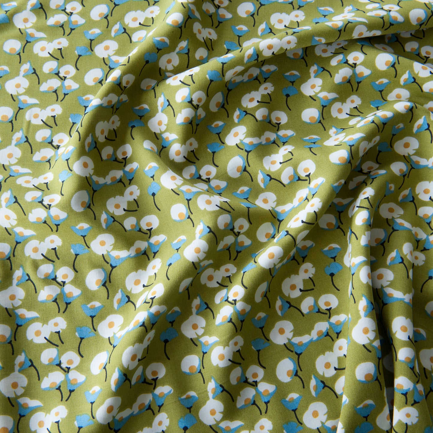 Lisa Viscose Fabric in Lime Green