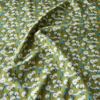 Lisa Viscose Fabric in Lime Green