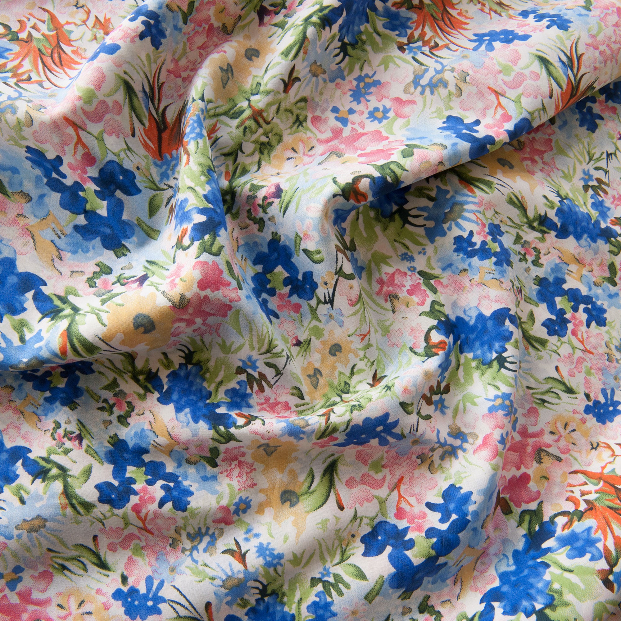 Mandy Pima Cotton Lawn Fabric in Blue
