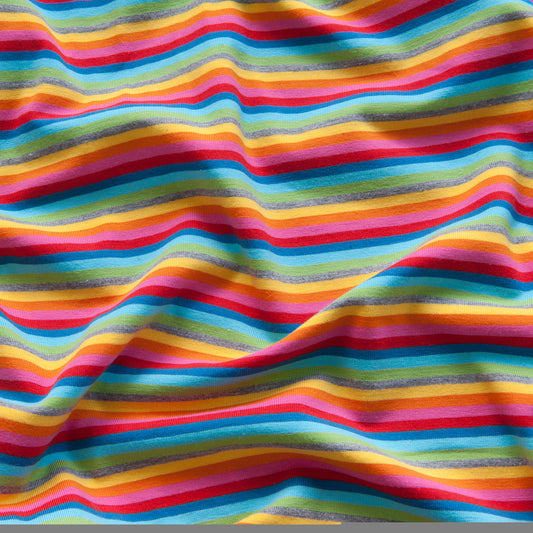 Multicolour Striped Cotton Jersey