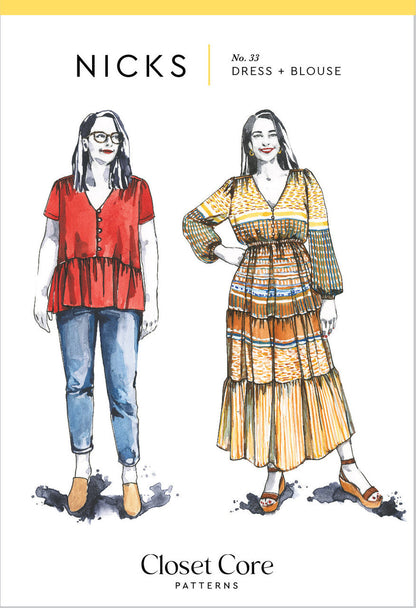 Nicks Dress & Blouse Sewing Pattern by Closet Core Patterns