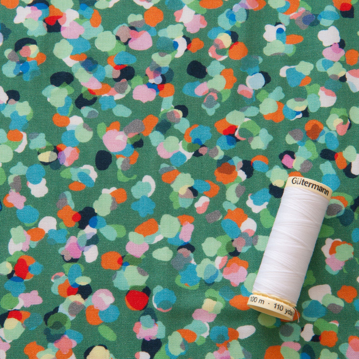 Party Spot Rayon Fabric in Emerald - Dashwood Studio / Rachel Parker