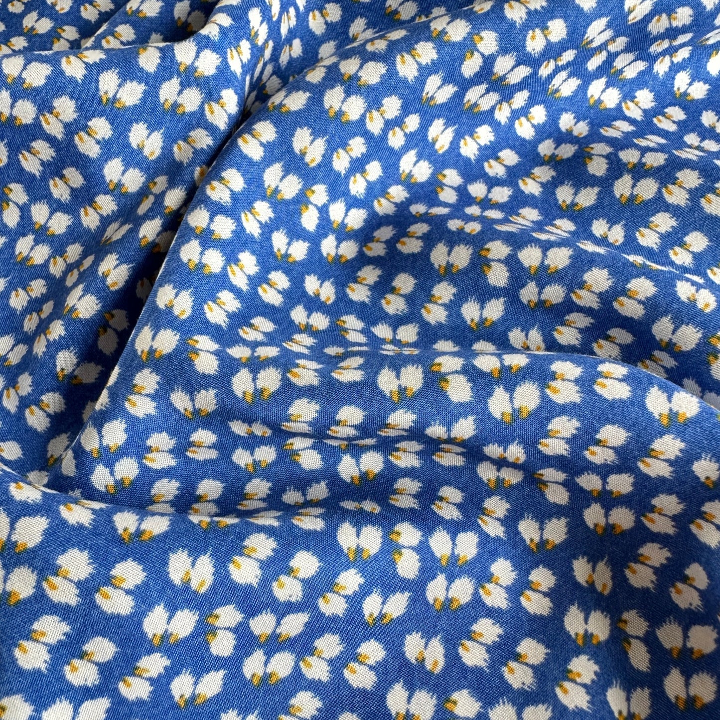 Petal Viscose Fabric in Blue