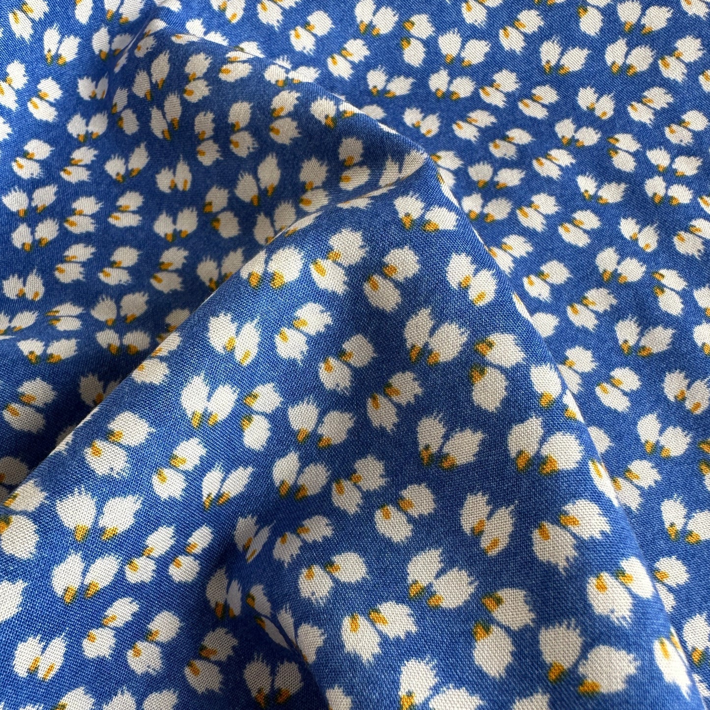 Petal Viscose Fabric in Blue