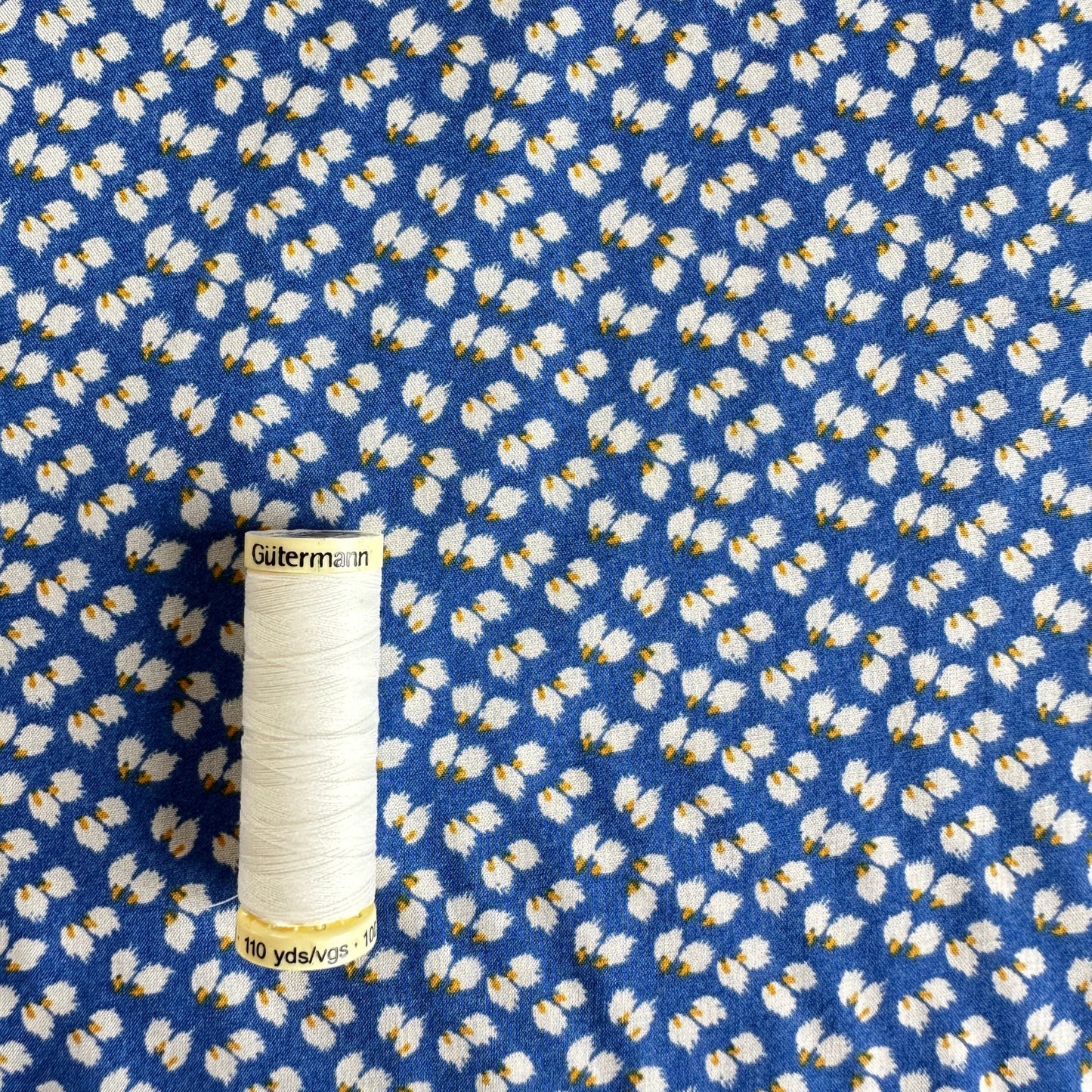 Petal Viscose Fabric in Blue