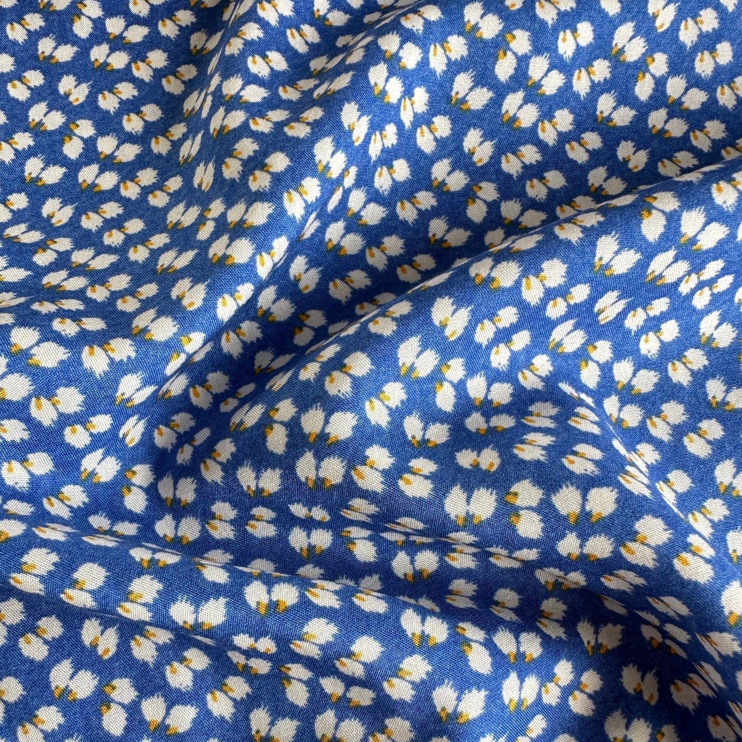 Petal Viscose Fabric in Blue