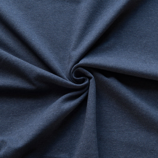 Recycled Cotton Jersey Fabric in Navy