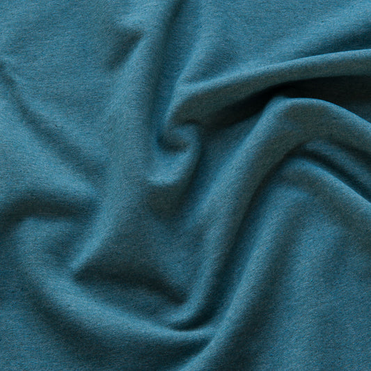 Recycled Cotton Sweatshirt Fabric in Teal