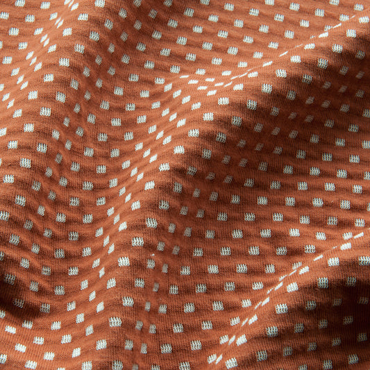 Squares Double Layered Jersey in Rust