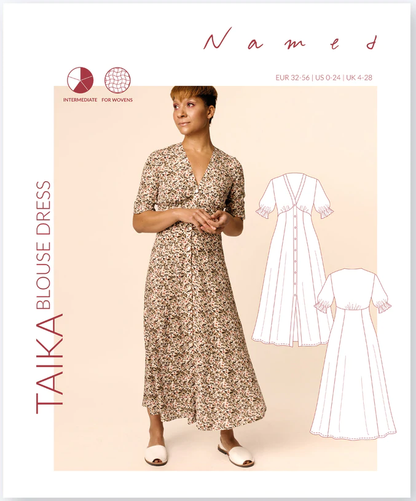 Taika Blouse Dress Sewing Pattern - Named