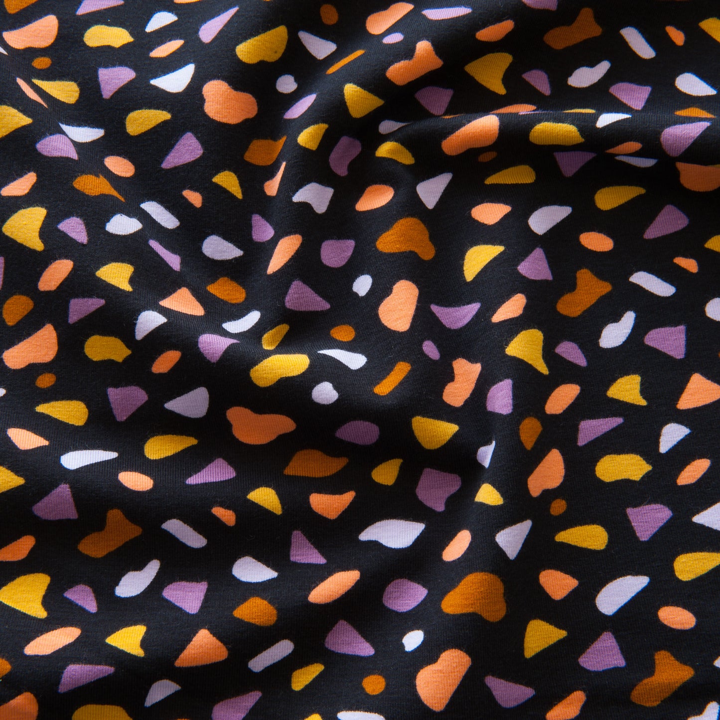 Terrazzo Organic Cotton Jersey Fabric in Black