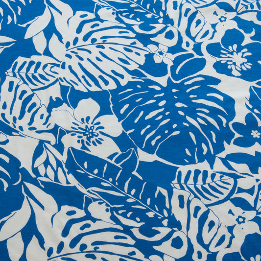 Tropical Viscose Jersey in Blue