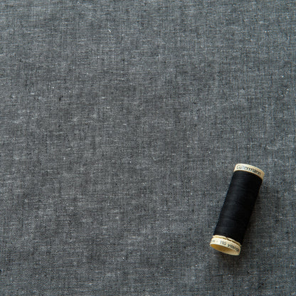 Viscose Linen Fabric in Black Melange