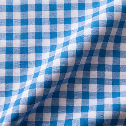 Yarn Dyed Cotton Gingham in Royal Blue - 2m piece